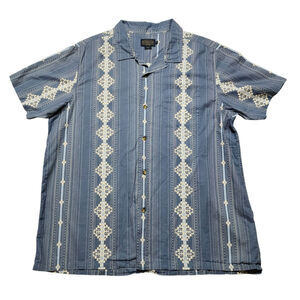 Pendleton Men's Short Sleeve Aloha Stripe Button Up Shirt Size XXL Woven Cotton